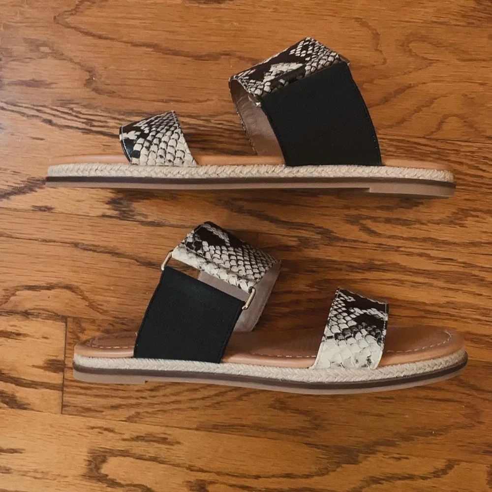 CC Corso Como Glennia Sandals Women 8M Snake Elastic‎ Strap Slide Comfort EUC